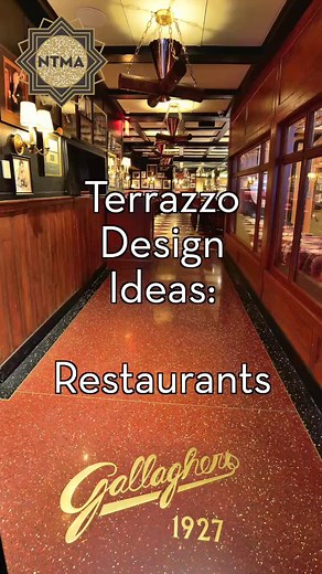 #Terrazzo Design Ideas: Restaurants Terrazzo is a natural choice for restaurants. It is non-porous and easily cleanable – there are no grout or carpet stains to worry about. Additionally, utilizing terrazzo in design can immediately impact visitors by reinforcing cultural culinary themes and offering navigational clues to bar, dining, and other areas within the restaurant. #ntma #nationalterrazzo #restaurantdesigns | National Terrazzo & Mosaic Association