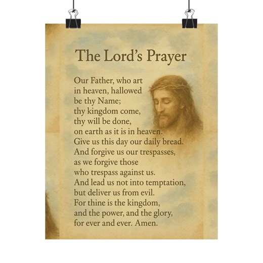 The Lords Prayer Poster, Christian Wall Art, Christian Poster, Christian Art, Bible Verse Decor, Religious Home Decor, - Etsy