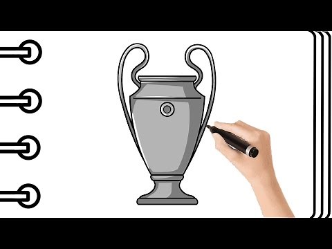 Como Dibujar la Copa CHAMPIONS LEAGUE Paso a Paso | Mapi Art TV