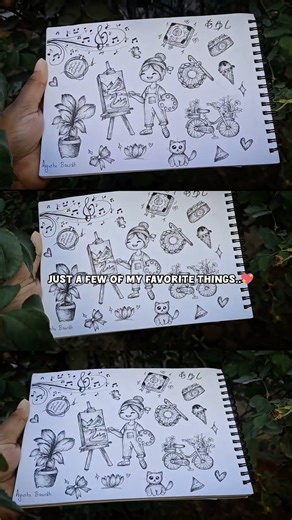 A notebook full of my favorite things and a heart full of dreams.. 🌸🤍#youtubeshorts #doodleart
