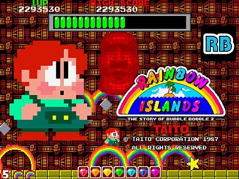 1987 [60fps] Rainbow Islands (old ver.) Hardest ALL