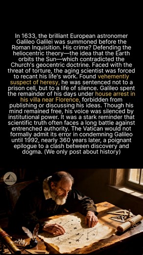 Silenced by the Inquisition, Galileos final work secretly revolutionized modern physics. #history #discovery #historyfacts #worldhistory | Revealed