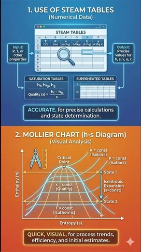 Comparison between Steam Tables & Mollier Chart