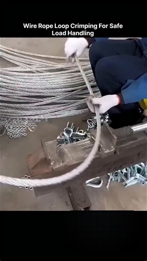 science and technology on Instagram: "A wire rope loop may look simple, but when lives, loads, and heavy machinery are involved, precision is everything. Wire rope loop crimping is a critical process that ensures safe load handling across construction sites, shipping yards, cranes, elevators, and industrial lifting systems. Done correctly, it transforms loose steel strands into a secure, load-bearing termination that can withstand extreme tension without slipping or failing. The process starts b