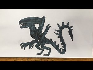 Cách vẽ con Xenomorph từ phim Alien Vs Predator/ How to draw Xenomorph from Alien Vs Predator