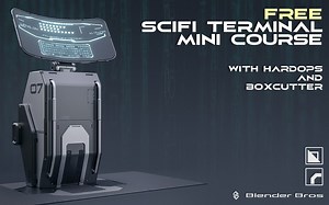 SciFi Terminal Design in Blender