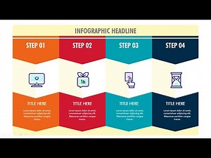 Create 4 Colorful Options Infographic Slide in PowerPoint. Tutorial No.: 970