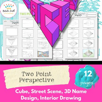 Two Point Perspective Cube, 3D Name, Street Scene & Interior Room