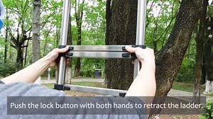 Telescoping Ladder Folding Step Ladder Multi-Purpose Stainless Steel 12.5FT/3.8M Collapsible Ladder Portable Folding Lightweight Ladder for Home/Building Maintenance