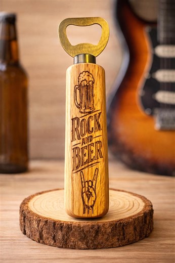 Engraved Wooden Bottle Opener – ROCK AND BEER - Etsy