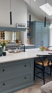 16 reactions | A beautiful blue kitchen. There’s a really lovely depth to the cabinetry colour here - hand painted with @farrowandball’s De Nimes shade  We love how the appearance of the blue changes in differing light. What do you think of this design? #luxurykitchen #kitchendesigner #bespokekitchen | Thomas James Bespoke Kitchens | Facebook