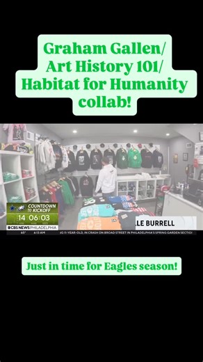 16 reactions · 3 comments | My friend Wakisha Bailey did a fantastic story on local graphic artist Jay Pross and his team at Art History 101. He’s doing some incredible custom collabs with Eagles players. And check out what he’s wearing! The Graham Gallen hoodie collab with Habitat for Humanity! Great story, great cause. And a perfect story with Eagles season about to begin. | Pat Gallen | Facebook