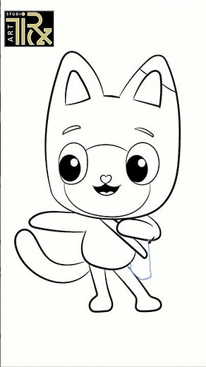 DA 477f how to draw cute Pandy Paws (gabby's dollhouse)