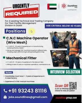 CNC machine Operator job in DUBAI UAE 2026