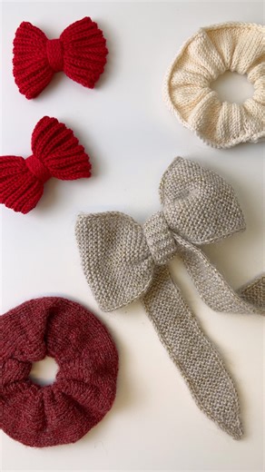 DROPS Design / Garnstudio on Instagram: "Add a handmade touch to your holiday outfit with our lovely free patterns for hair accessories ✨🎀 We have hair bows, scrunchies, headbands and more! Find them all on our site by following the link in bio. #dropsdesign #dropsfan #garnstudio #dropspattern"