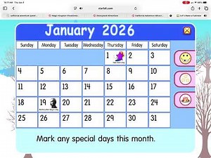 Starfall Make A Calendar January 2026