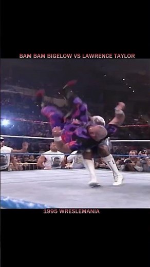 Bam Bam Bigelow vs Lawrence Taylor Match in Wreslemania 1995 #wwewrestler #wwe