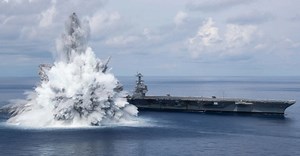 277K views · 2.1K reactions | Aircraft Carrier Vs. 40,000 Lbs. of Explosives | Frontline Diary | Facebook