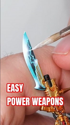 Painting a perfect Custodes power glaive #warhammer40k #miniaturepainting #custodes