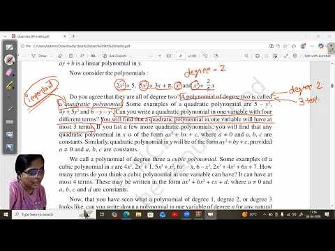 Class 9 Chapter 2 Polynomials in one variable Example 21 and detailed concept Explanation