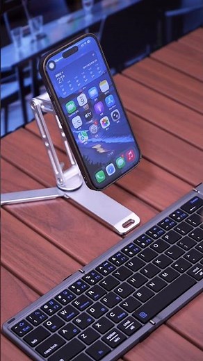 A portable foldable keyboard, perfect for on-the-go mobile work. Connects via Bluetooth