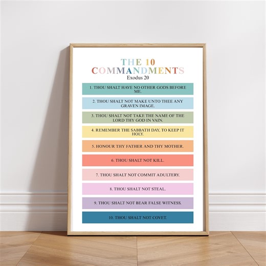 The 10 Commandments Printable Poster, Religious Poster, Classroom Decoration, Religious Poster, Sunday Schoool Poster, Digital Download - Etsy Canada