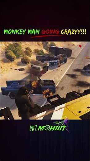 "Monkey Man is Out of Control! 🔥🎮"🐒💢 #gaming #gtav #feed #shortsfeed #gta6 #technogamerz