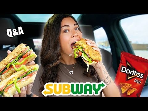 Subway mukbang + answering your questions about my life 🥪💭