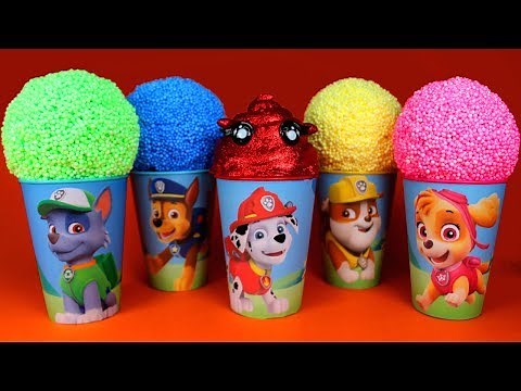 Paw Patrol Play Foam Cups Surprise Paw Patrol Blind Bags Surprise Eggs Opening Play Doh Learn Colors