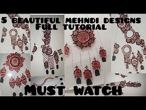 5 Beautiful Mehndi Designs | Easy & Trendy Mehendi Tutorial for Hands | Full Step-by-Step Guide