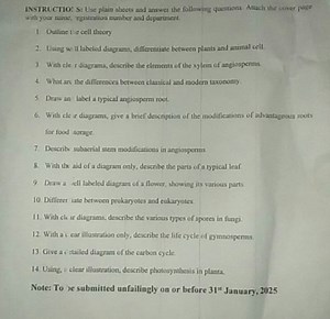 INSTRUCTIO: S: Use plain sheets and answer the following questi... | Filo