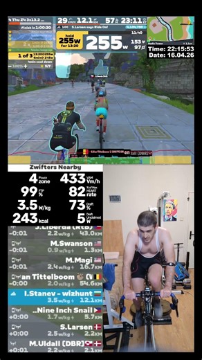 Zwift Cycling Workout Short 16.04.2026 zs #zwift #cycling #indoor #trainer #roadbike #mtb #cardio