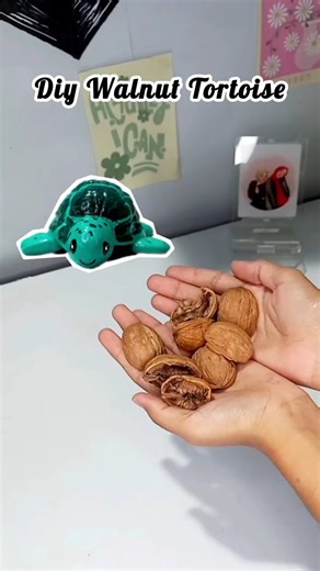 Making a mini Tortoise 🐢✨️Walnut Shell Craft #tortoise #claycraft #explorepage #viralshorts #fypage