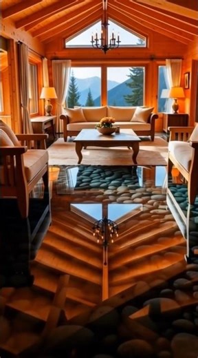 Rustic-Luxury Mountain Cabin Interior Reveal 🪵✨