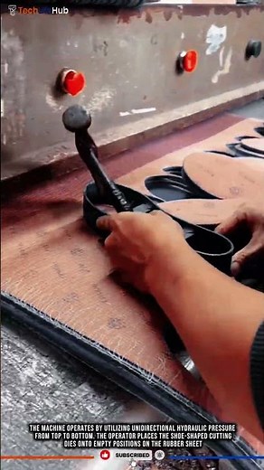 Innovation Slipper Press: Manual Die Positioning, Hydraulic Cutting, Efficient Production #tech