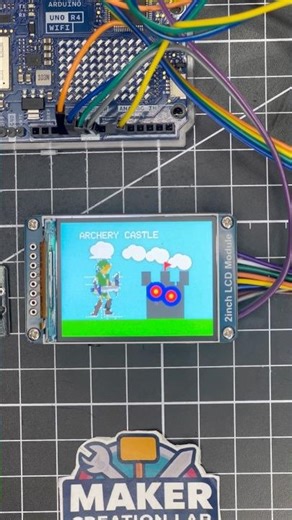 Arduino Uno Archery Video Game on Mini LCD #arduino #arduinoproject #arduinouno #maker