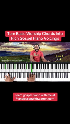 Turn Basic Worship Chords Into Rich Gospel Piano Voicings #gospelpianist #adultpiano #pianoguy #pianolesson #gospelmusicians