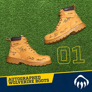 Autographed work boots plus tailgate-ready gear. // Enter to win a Maize and Blue Collar Prize Pack! | Wolverine Boots & Apparel