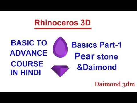 Rhino Basics in Hindi PART-1 Pear Stone