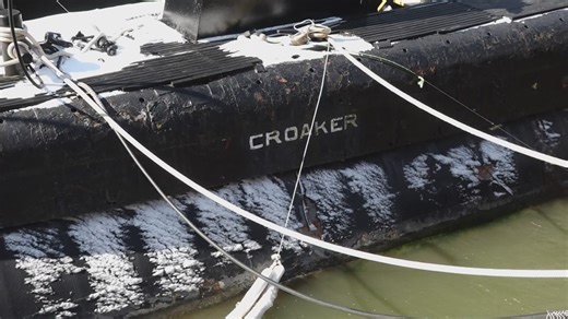 Cleanup efforts underway at Naval Park after USS Croaker began leaking