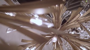 Fredrick Ramond Vida FR40903GG Medium Semi-Flush Mount - Ceiling Light Fixture, Detailed Canopy, Modern Sculpted Burst Design, Clear Crystal Accents - in Glacial