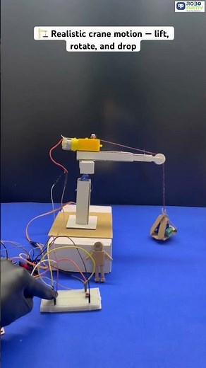 Working Model of Crane using Gear Motor & Servo Motor 💡 #roboarmy #arduinoproject #crane