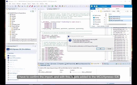 MCUXpresso IDE - Importing MCUXpresso SDK