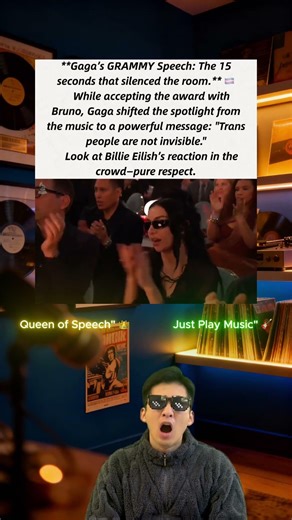 Lady Gaga's powerful message at the Grammys 🏳️‍⚧️❤️ #shorts#Gaga #Grammys #TransRights
