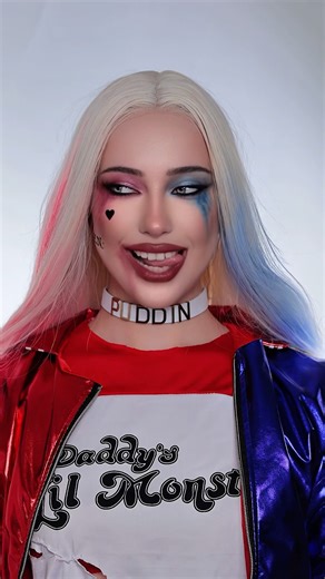 8H work / Harley Quinn♥️ YAY / NAY? #harleyquinn #makeuptutorial #halloweenmakeup #halloween #spooky