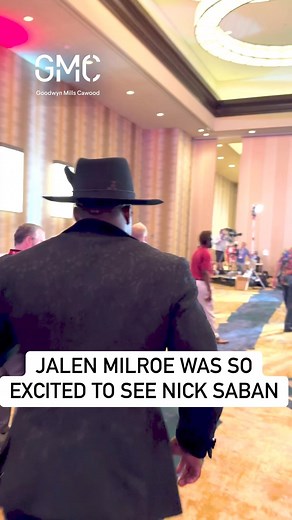 4M views · 42K reactions | “What’s up, coach?” ✋ Jalen Milroe was so excited to see Nick Saban at SEC Media Days in Dallas. #RollTide #Alabama | Alabama Crimson Tide on AL.com | Facebook