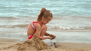 Little Child Play Sand On Sea Stock Footage Video (100% Royalty-free) 3488429673 | Shutterstock