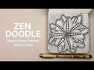 Easy Flower Zen Doodle with Simple Step-by-Step Tutorial for Beginners #zendoodles