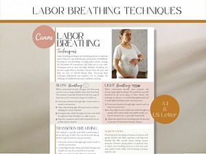 Labor Breathing Techniques, Childbirth Breathing Strategies, Delivery Breathing, Labor and Delivery, Birth Doula Handout, Birth Planning - Etsy