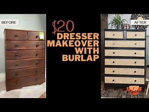 $20 DRESSER BURLAP MAKEOVER | BUDGET FRIENDLY | DIY DRESSER MAKEOVER WITH BURLAP